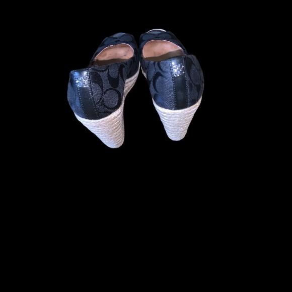 Coach Monogram Black Y2K  Wedge Heels, Size 7B - Picture 13 of 16